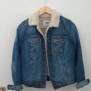 Old navy sherpa denim trucker jacket xs